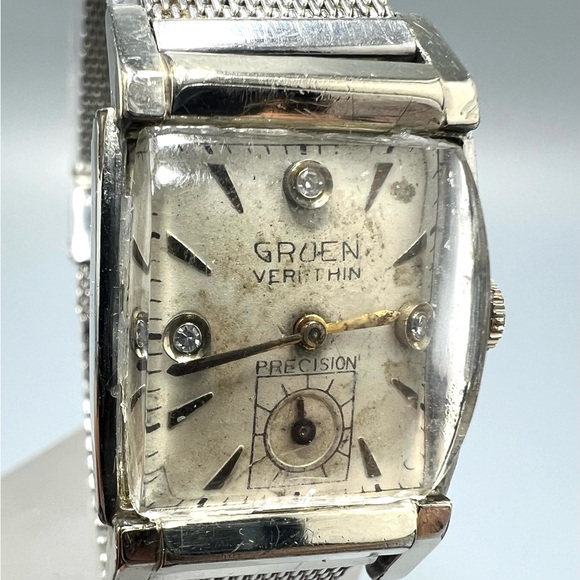 Vintage Men’s Gruen Precision Diamond Dial 10k Gold Filled Watch. - Picture 5 of 15